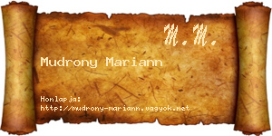 Mudrony Mariann névjegykártya