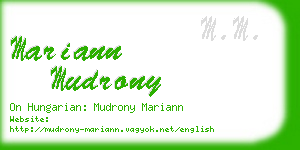 mariann mudrony business card